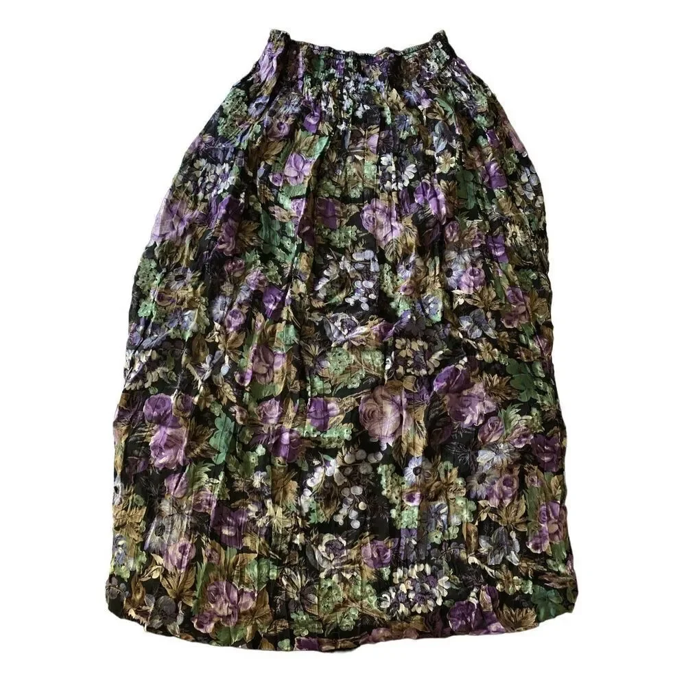 Vintage Olive Clothing Co skirt made in USA long floral women's size 1